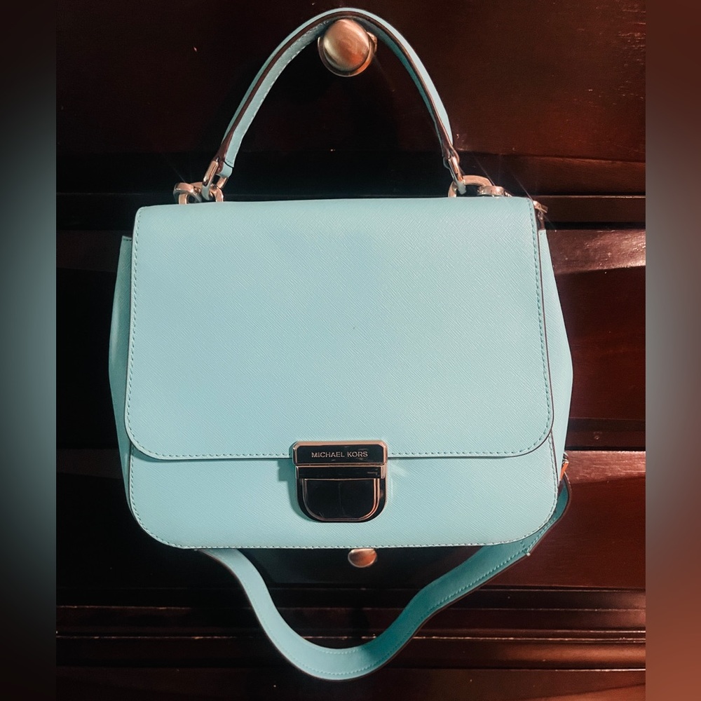 NWT Michael Kors Teal Leather Purse